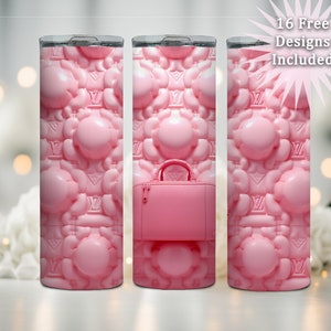 3D Inflated Bubble Puff Wrap 20oz Sublimation Tumbler Designs  &quot;9.3 x 8.2&quot; Straight Skinny Tumbler PNG Sublimation Design