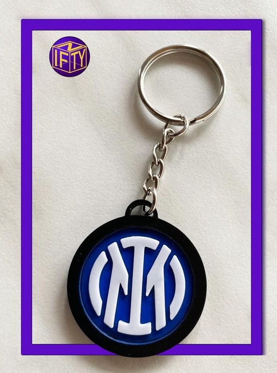 Portachiavi Inter Ufficiale - Gomma Morbida, Nuovo Logo Nerazzurri Con Ologramma
