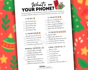 Christmas What's on Your Phone Game! (Digital Product/Printable!)