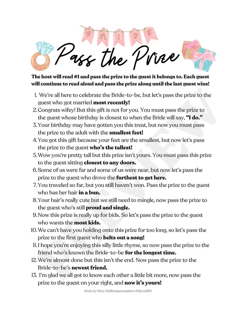 Pass the Prize BRIDAL Shower Game - Il 794xN.6383026584 C7mn 