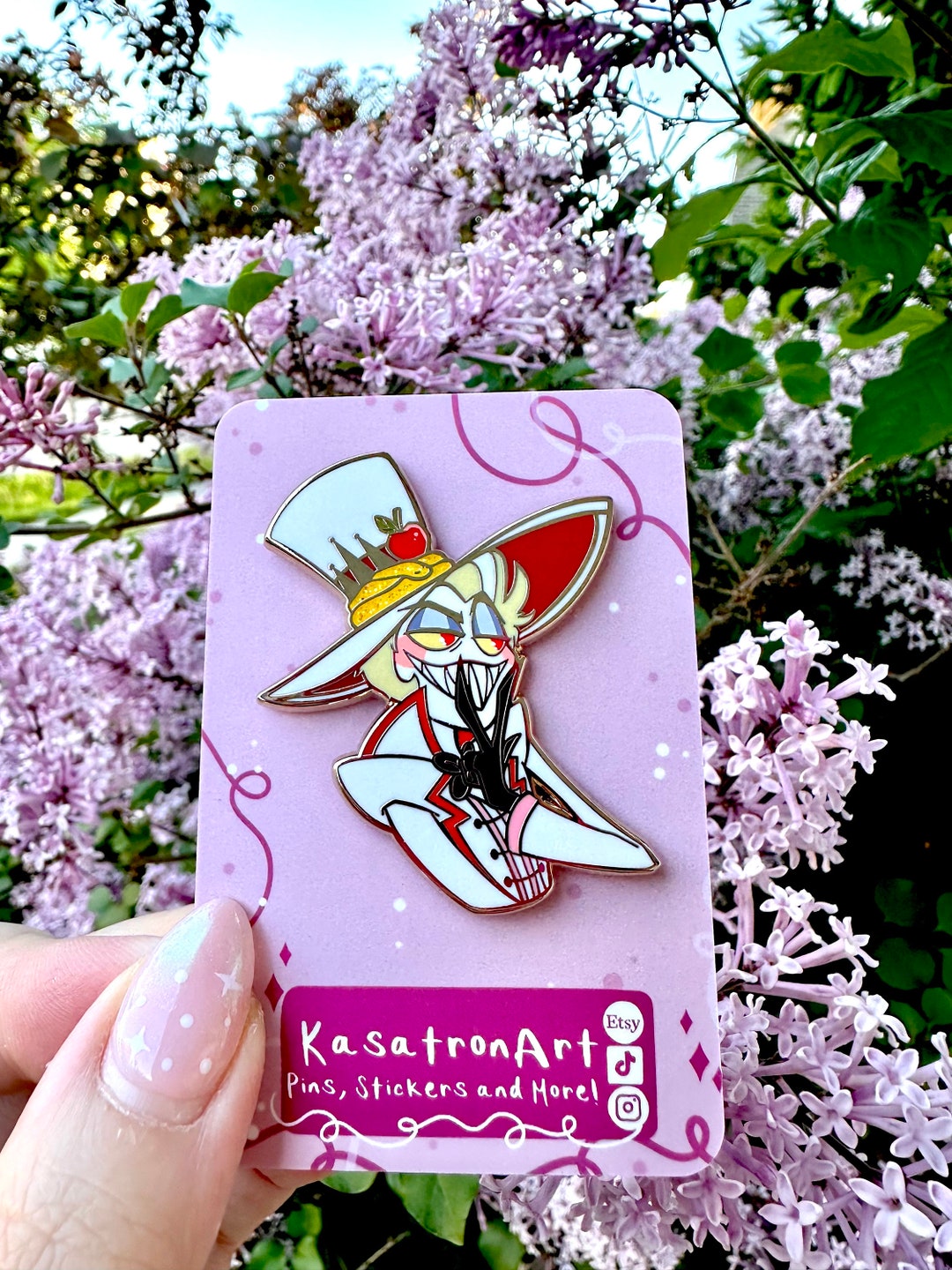 Hazbin Hotel Cheeky Lucifer Enamel Pin 2 Rose Gold Enamel Hells Best ...