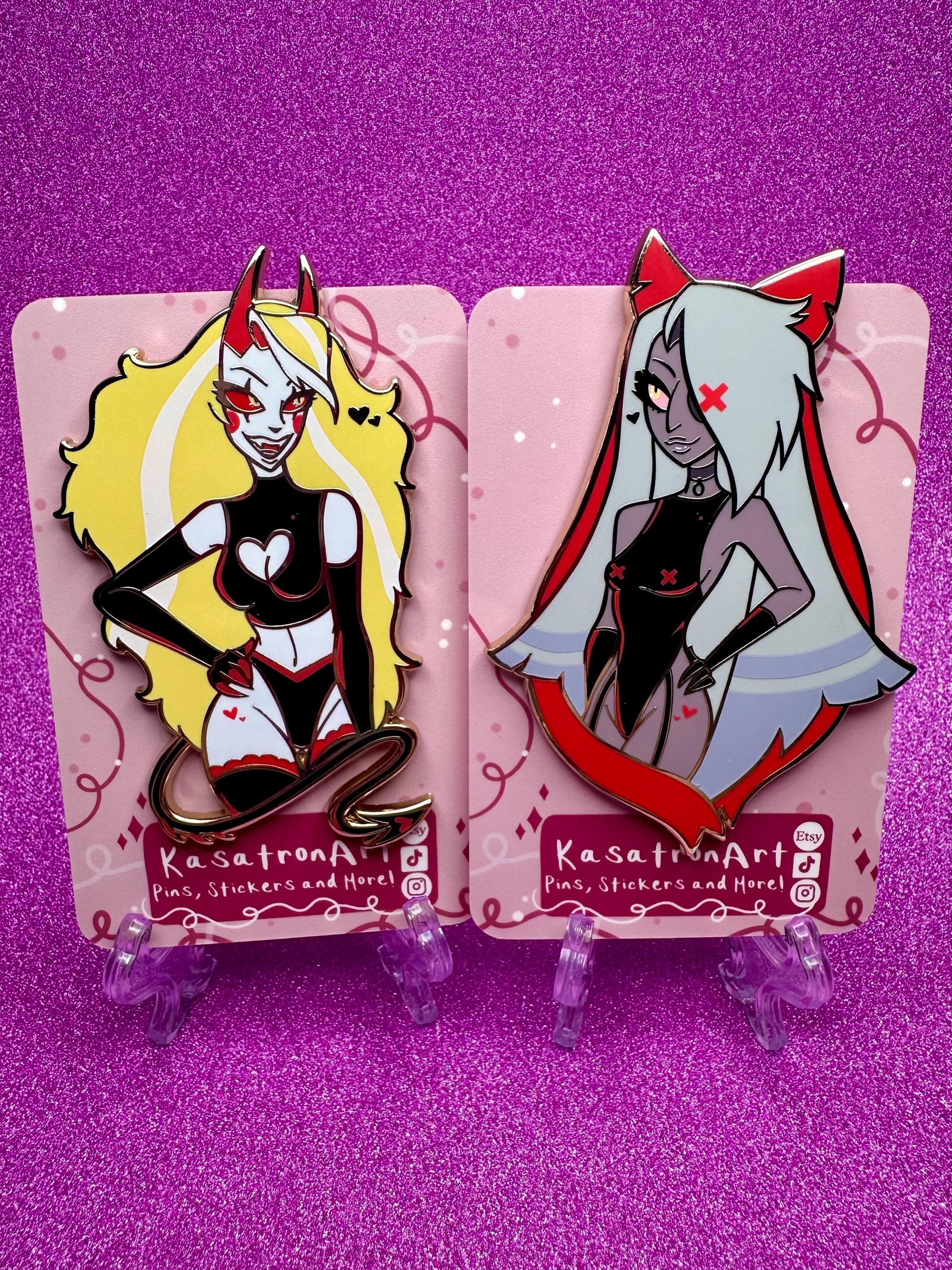 Hazbin Hotel Charlie Xox Vaggie Enamel Pins - Individual or