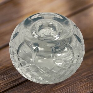 Vintage Round Cut Crystal Taper Candle Holder 4” x 3” or small round vase