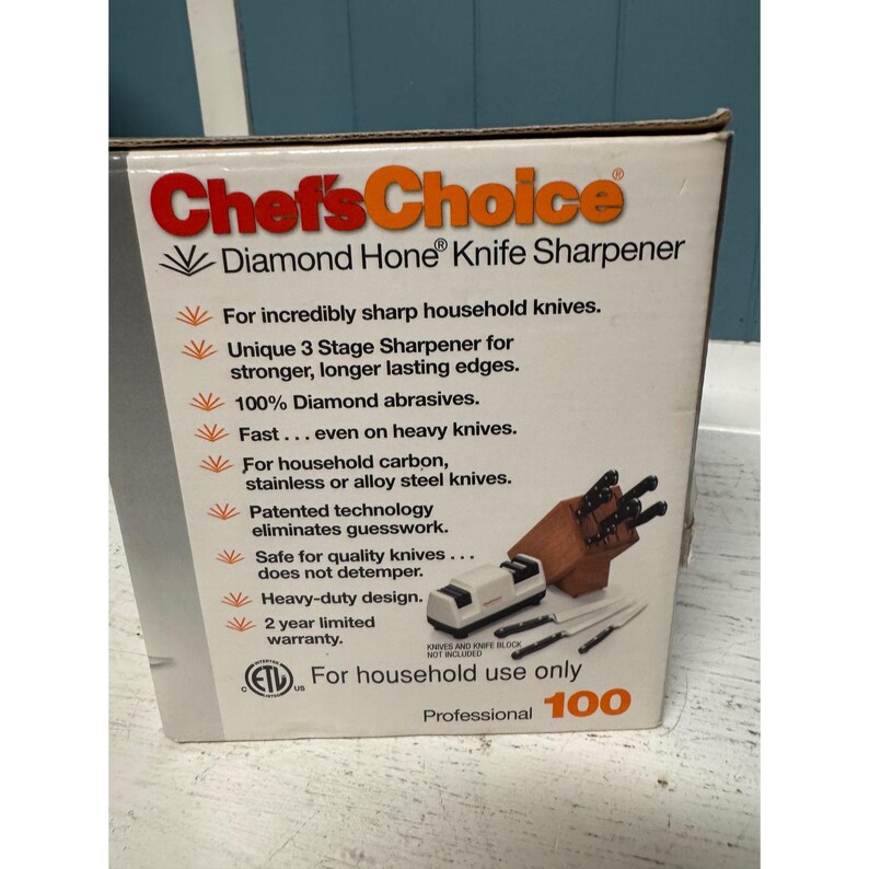Chefs Choice Professional 100 Diamond Hone Electric Knife Sharpener Platinum 100 image 2