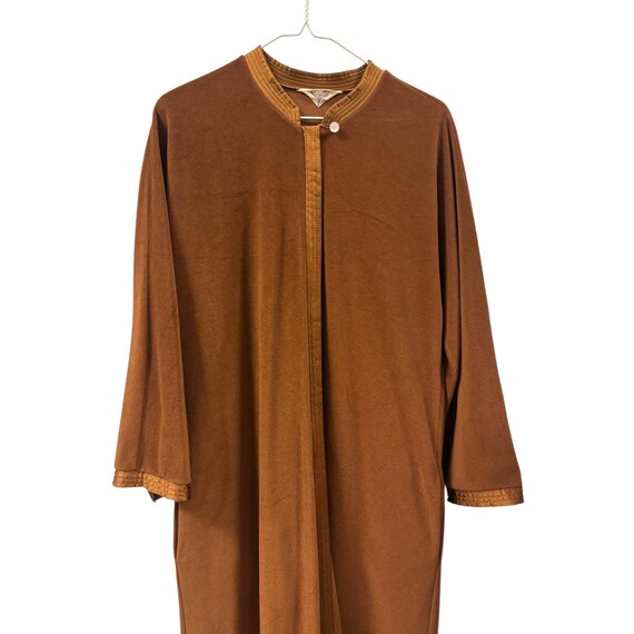 Vtg Vanity Fair Brown Velour Long Sleeve Robe Dus… - image 2
