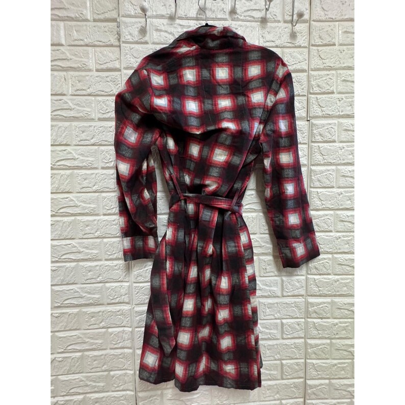 Red Plaid Robe Vintage Towncraft Jcpenney Mens Red Plaid Flannel Robe Size M 38-40 ...
