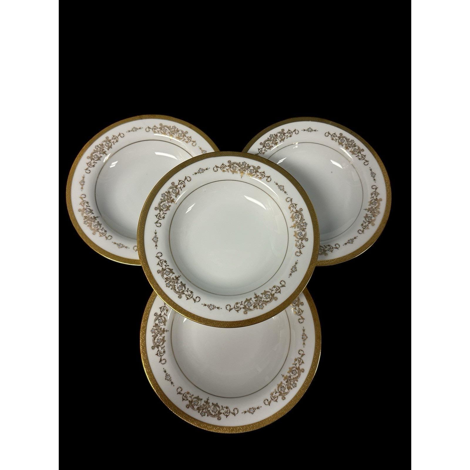 Mikasa - Colony Gold (scroll & Dot) - Fine PORCELAIN Soup Bowls