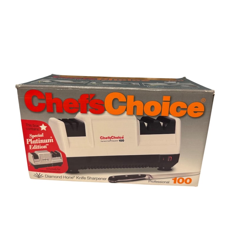 Chefs Choice Professional 100 Diamond Hone Electric Knife Sharpener Platinum 100 image 1