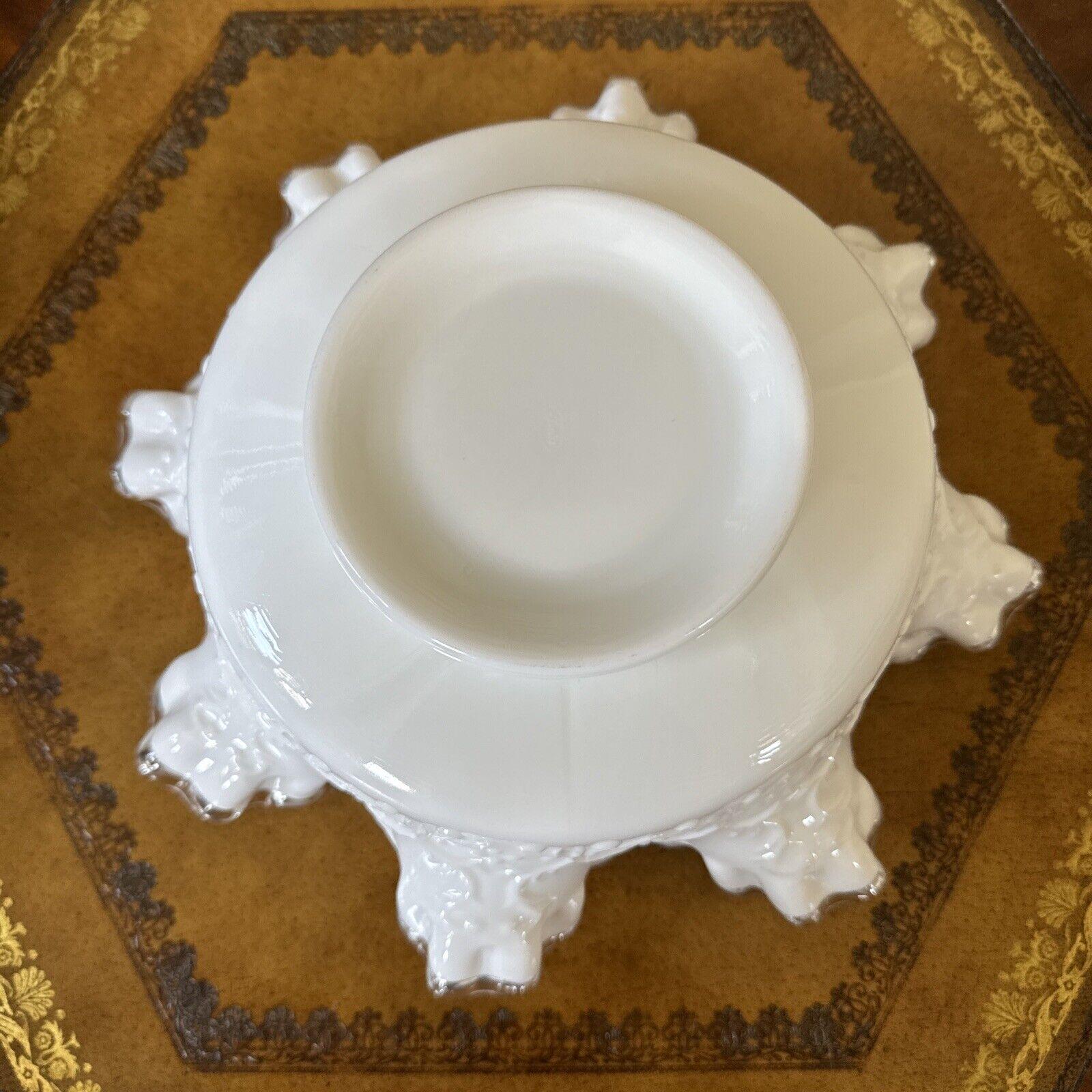 ヴィンテージ フェントン ホワイト ミルク ガラス ボウル