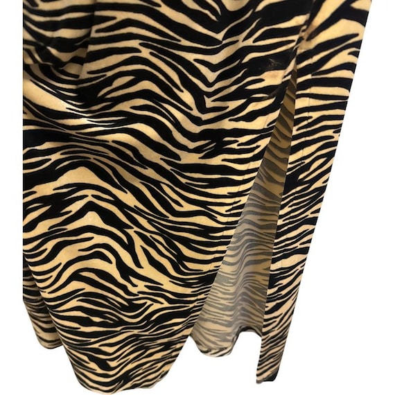 Velvet Housedress Women's Size M Vintage Zebra Pr… - image 7