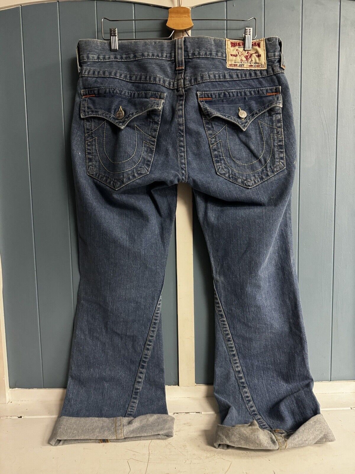 True Religion Y2K Vintage Joey Basic Mens Baggy Jeans 34 X