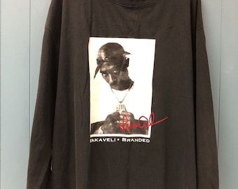 ovy Long Sleeve T-shirt 2Pac kaja Vtg Y2K Makaveli Branded