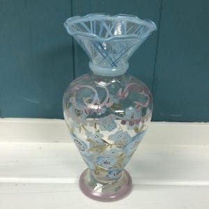 Vintage Tracy Porter Hand-Painted Floral Bud Vases 6.5&quot; tall x 3&quot; wide *broken
