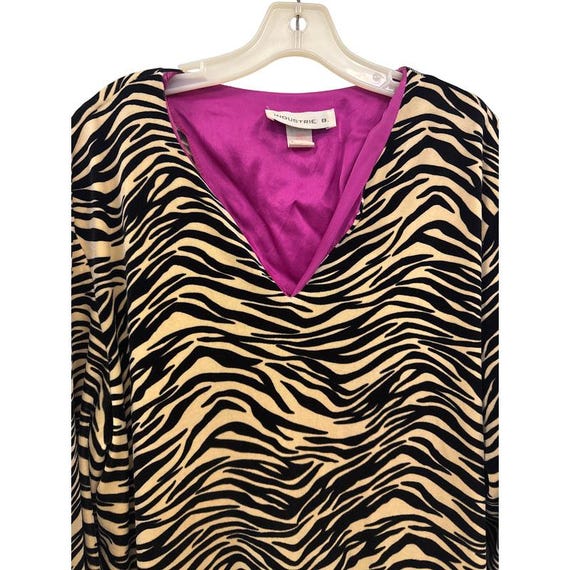 Velvet Housedress Women's Size M Vintage Zebra Pr… - image 5