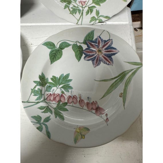 spodeアンティーク花柄フラワーモチーフ花リム皿4枚セット spode