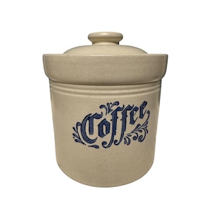 Vintage Robinson Ransbottom Blue Crown koffiebus 1,5 Qt VS aardewerk 508