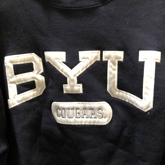 Sweat à Capuche Enfant BYU Vintage Années 90/2000 - Taille 7 - Bleu - Très Bon état