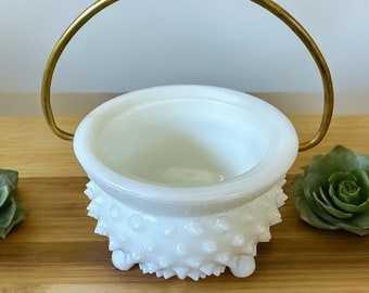 フェントン アンティーク ホブネイル【2,000円お値引きします】 ヴィンテージ フェントン ミルクガラス ホワイト ホブネイル 調味料