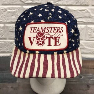 vintage 1996 Teamsters VOTE Chapeau drapeau américain SnapBack union made in USA ACTWU