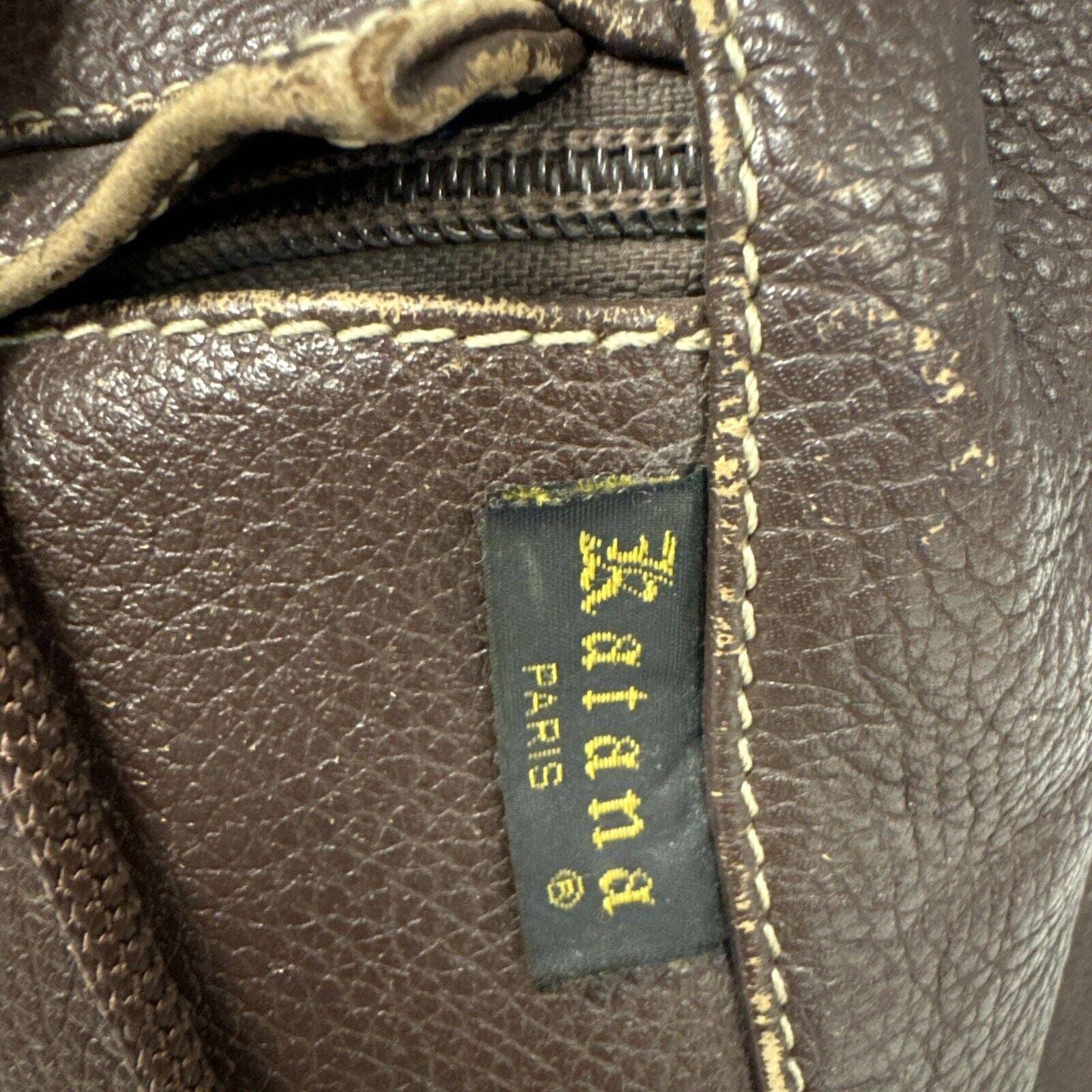 Y2K KATANA Paris Vintage Brown Genuine Leather Backpack  display picture 3