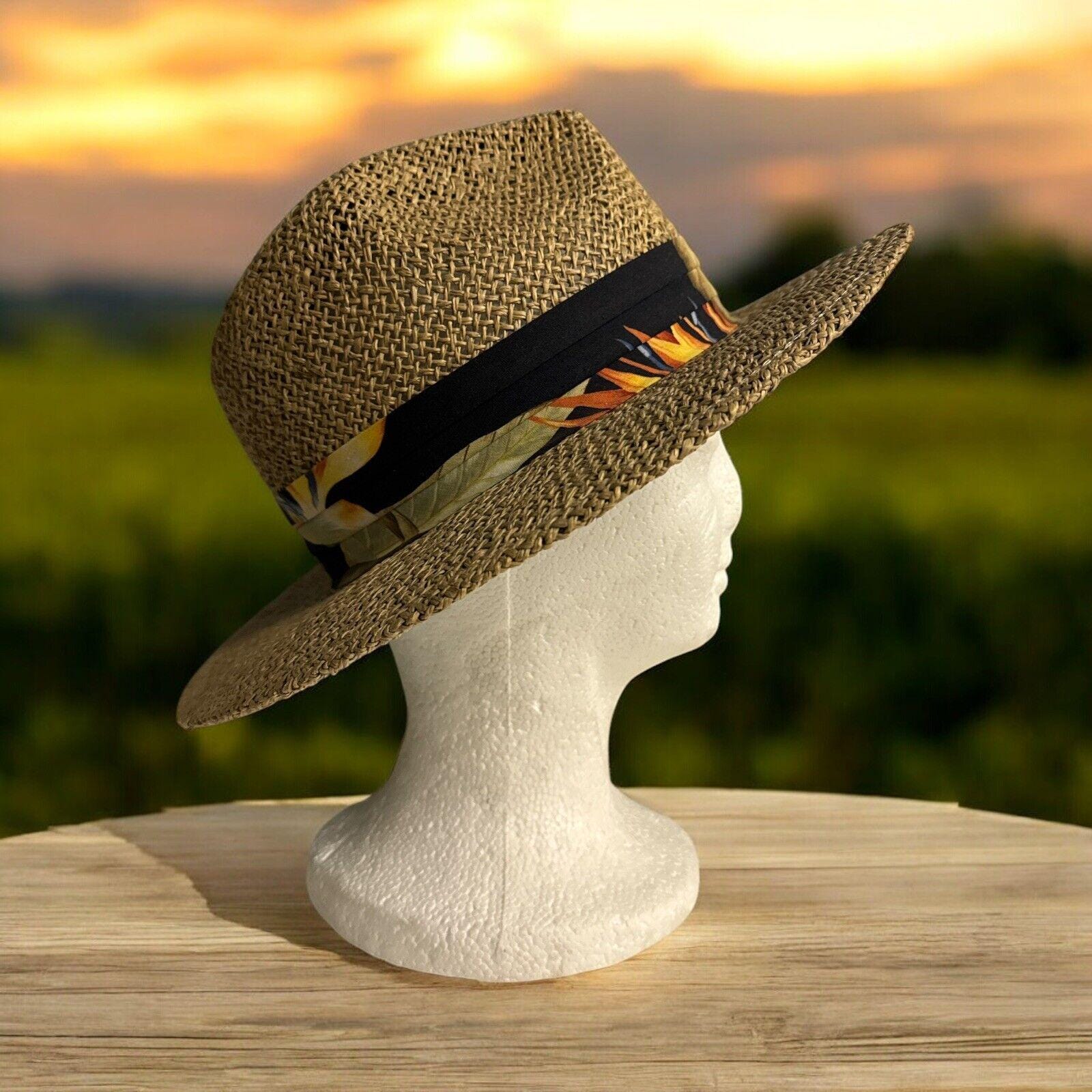 DORFMAN PACIFIC Genuine Raffia Straw Brim Hat Summer Sun