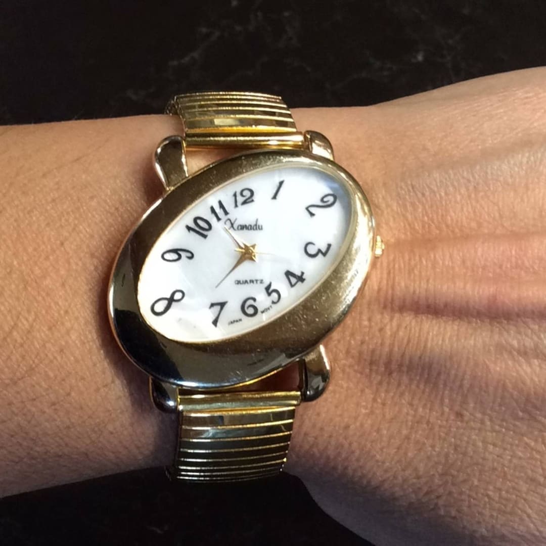 Vintage Xanadu Gold Stretch Watch Etsy