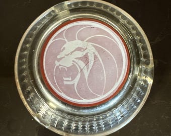 ヴィンテージ MGM グランド カジノ ライオン ロゴ クリアガラス 灰皿