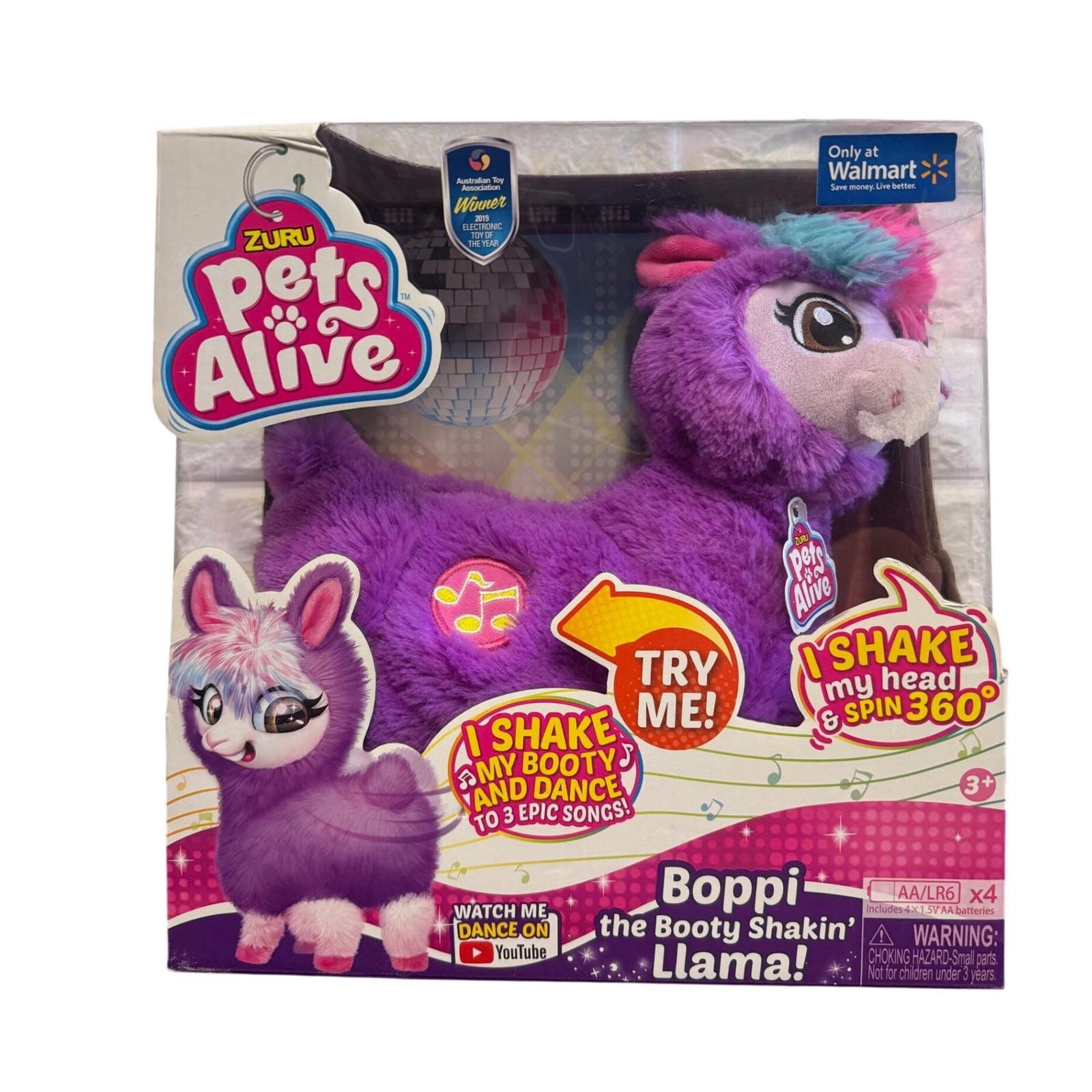 Zuru Pets Alive Boppi the Booty Shakin Llama Purple Interactive