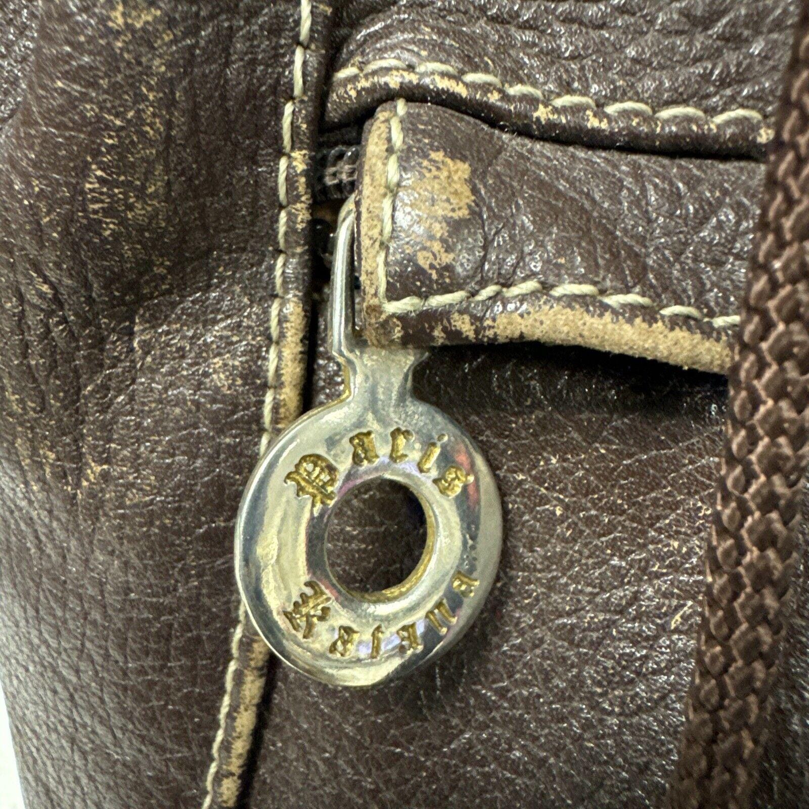 Y2K KATANA Paris Vintage Brown Genuine Leather Backpack 