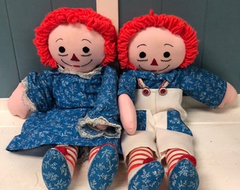 ヴィンテージ ハンドメイド ラガディ アン アンド アンディ ぬいぐるみ