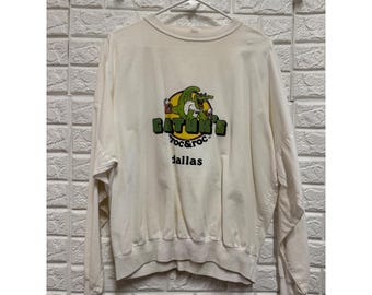 Vintage Gators Croc & Roc Dallas Sweatshirt Flex Wear Cream Graphic Mens Large