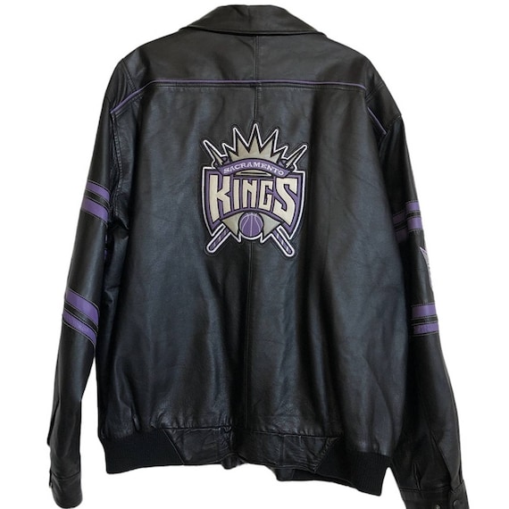 Vintage NBA Sacramento Kings Leather Bomber Jacket XXL Etsy Ireland