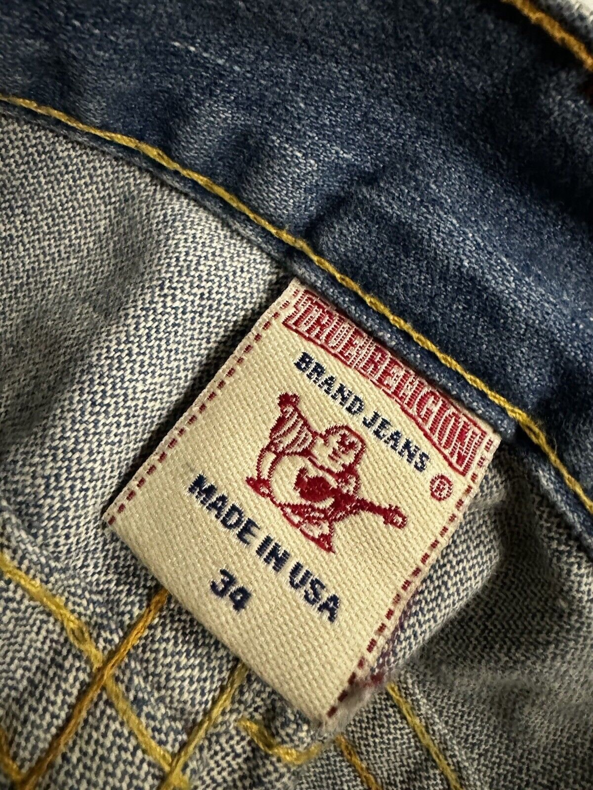 True Religion Y2K Vintage Joey Basic Mens Baggy Jeans 34 X 33 