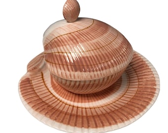 Vtg FITZ & Floyd COQUILLE Collection Clam Shell Dish And Butter Boat Bowl EUC