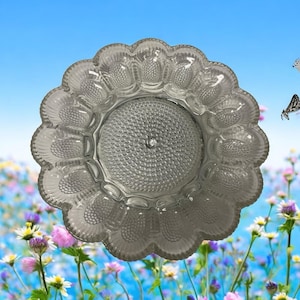 Vintage Indiana Glass Hobnail Clear Deviled Egg Plate Tray Platter - 15 eggs