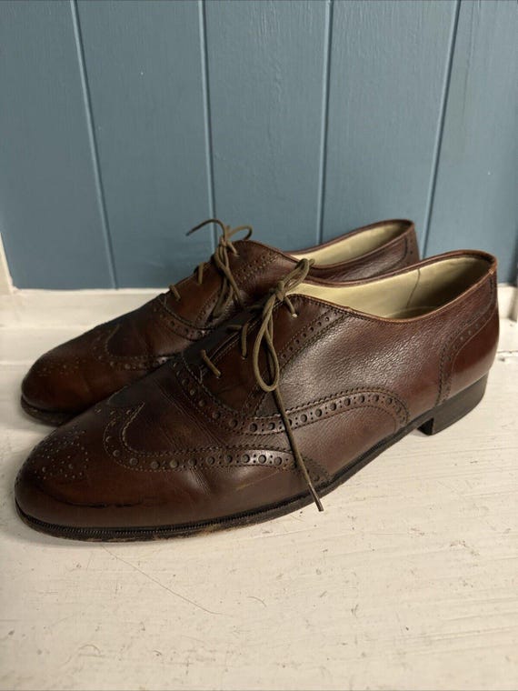 Vintage BALLY Prestige Brown Leather Oxford PARAWET Shoes  display picture 2