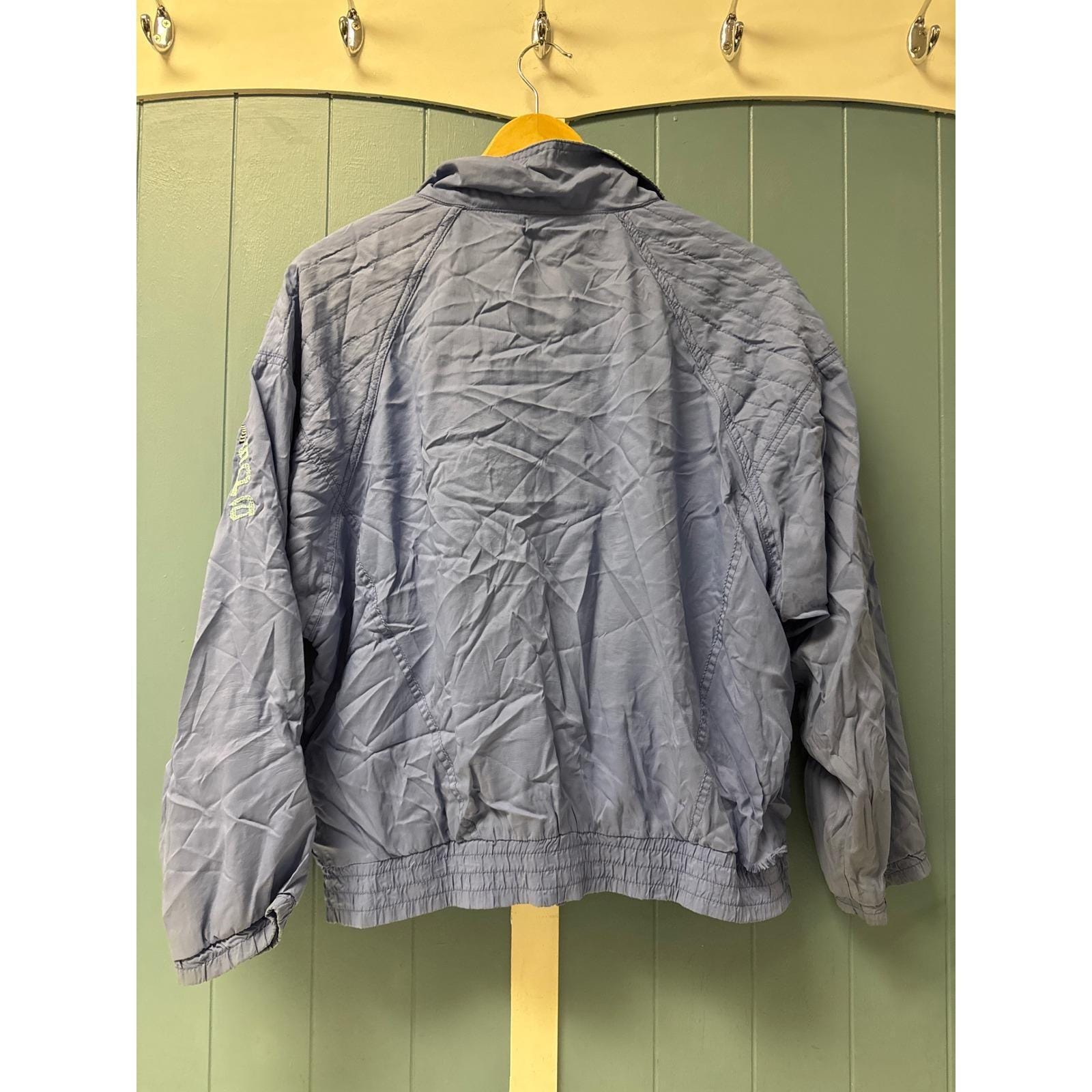Vtg IXSPA 2000 Vintage Windbreaker Jacket Periwinkle 90s Abstract