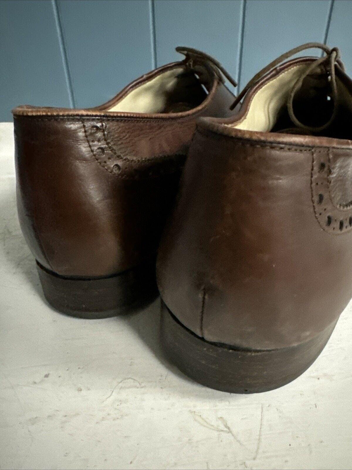 Vintage BALLY Prestige Brown Leather Oxford PARAWET Shoes 
