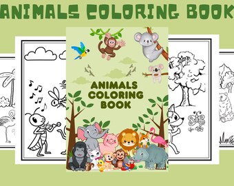 Tiere Malbuch PDF, Einfache Tiere Malvorlagen PDF, Niedliche Tiere Malvorlagen