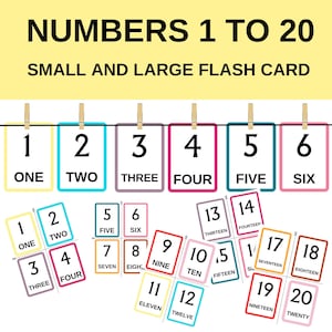 Numéros de carte flash 1 à 20 : Rendre l'apprentissage amusant !, Activité pour les tout-petits, Activité préscolaire, Enseignement à la maison