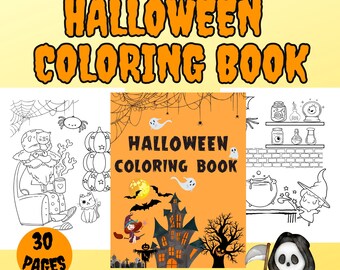 Halloween Special Niedliches Halloween Malbuch, Niedliches Halloween Malbuch, Hexen,Geister,Spaß Malbuch,Digitale Malseiten