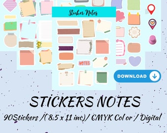 Sticker Notizen für Kreative Planer, Sticker Notizen für Handy Planner, Sticker Notizen für Mehrzweck Planer, Sticker Notizen, PlannerIcon