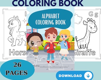 Libro para colorear del alfabeto PDF, Páginas para colorear del alfabeto Easy Peasy PDF, Páginas para colorear color por alfabeto, Páginas para colorear del alfabeto de la A a la Z PDF