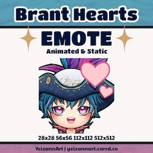 Wuthering Waves Brant Hearts Animated and Static Emote, for Twitch, Discord, YouTube | WuWa Brant Emote, WuWa Emotes