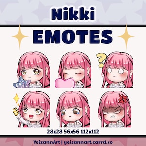 Infinity Nikki Emotes Set, for Twitch, Discord, YouTube | Nikki Emotes, Infinity Nikki Emotes
