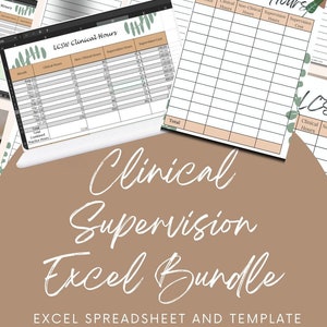 Digital LCSW Clinical Supervision Excel/PDF Bundle| Supervision Notes | Supervision Hour Tracker