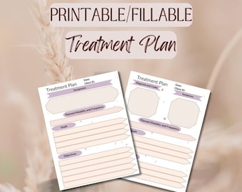 Plan de tratamiento / Plan de tratamiento simple / Plan de tratamiento de terapia / Notas de terapia / Plantilla de plan de tratamiento