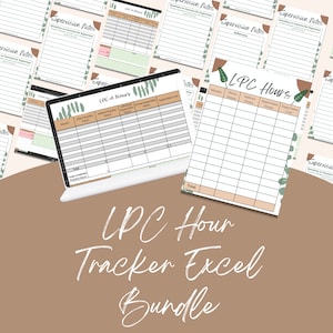 LPC Hour Tracker Excel Bundle | Supervision Notes | Supervision Hour Tracker