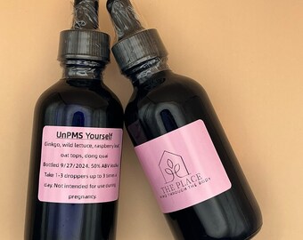 Tintura de hierbas UnPMS Yourself / Dong Quai, hojas de avena, hojas de frambuesa, lechuga silvestre, ginkgo / Bienestar natural artesanal