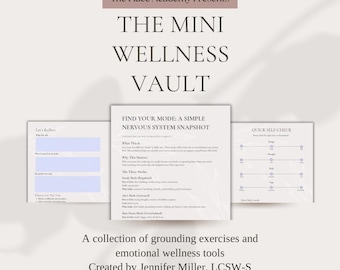 Mini Bóveda de Bienestar / Cuaderno de Ejercicios de Conexión a Tierra, Kit de Herramientas para la Salud Mental, Hojas de Trabajo para el Alivio de la Ansiedad, Diario de Autorregulación